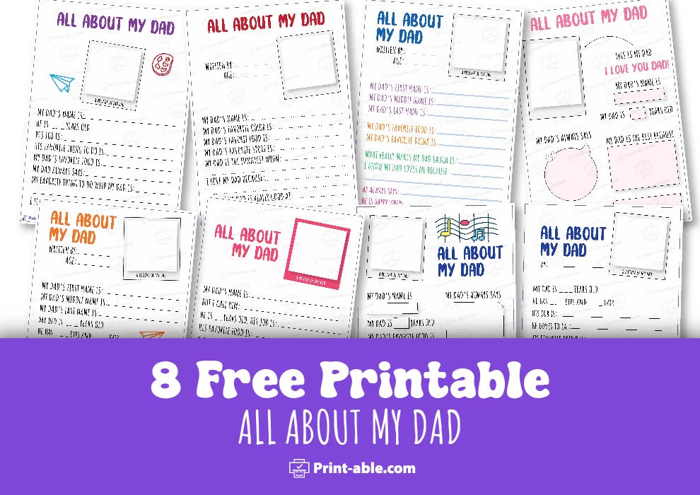 All About My Dad Printable