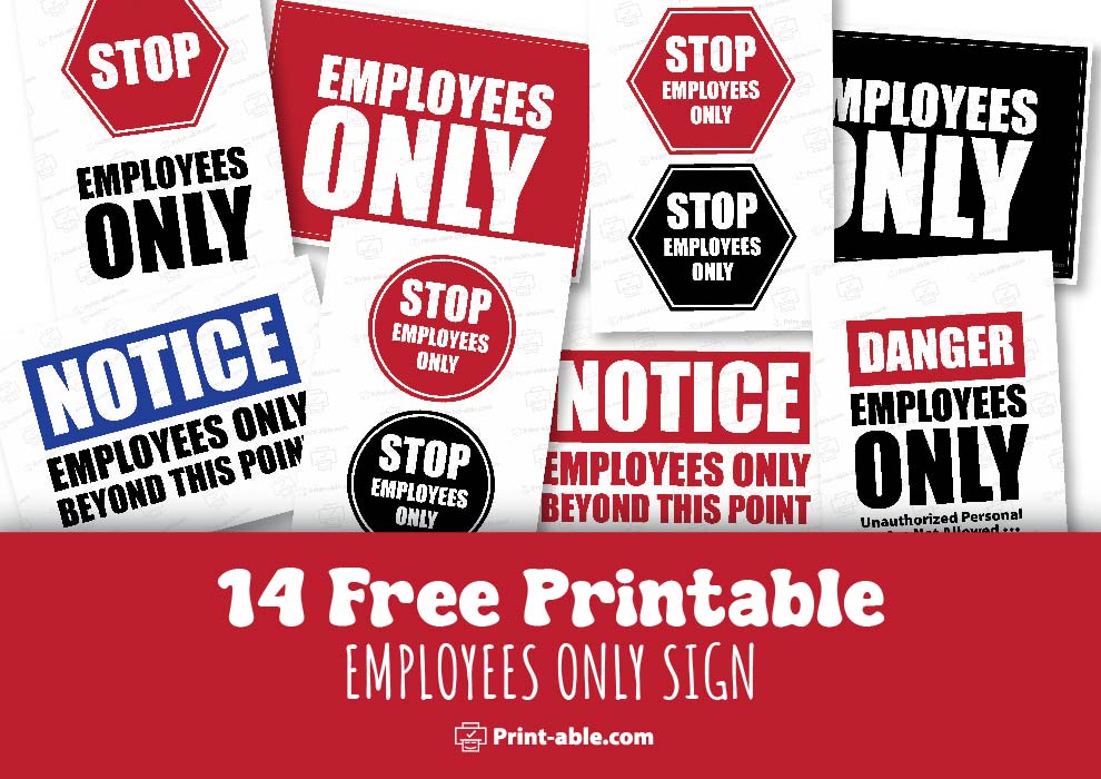 Employees Only Sign Printable