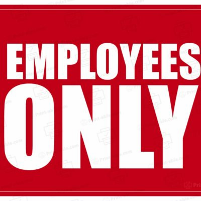Employees Only Sign Printable