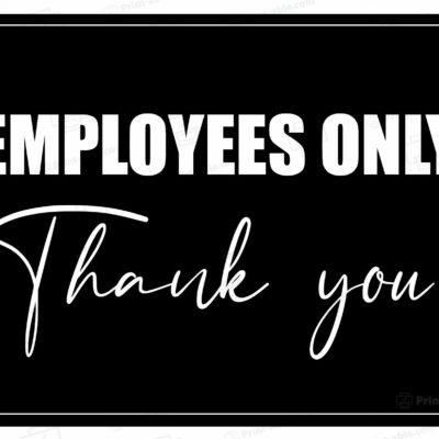 Employees Only Sign Printable