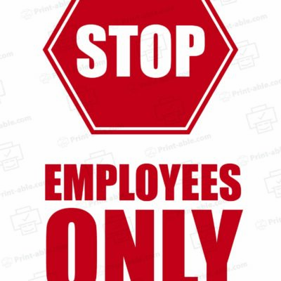 Employees Only Sign Printable