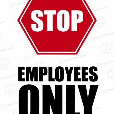 Employees Only Sign Printable
