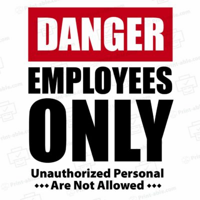 Employees Only Sign Printable
