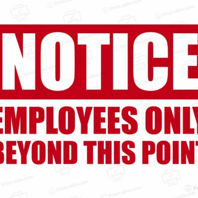Employees Only Sign Printable