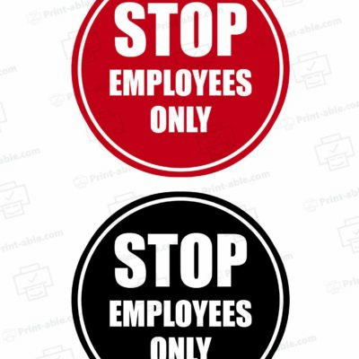 Employees Only Sign Printable