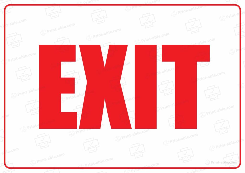 Exit Sign Printable