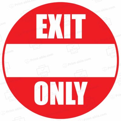 Exit Only Sign Printable
