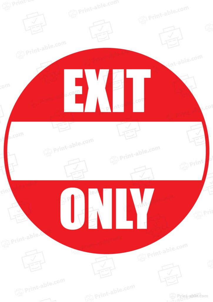 Exit Only Sign Printable