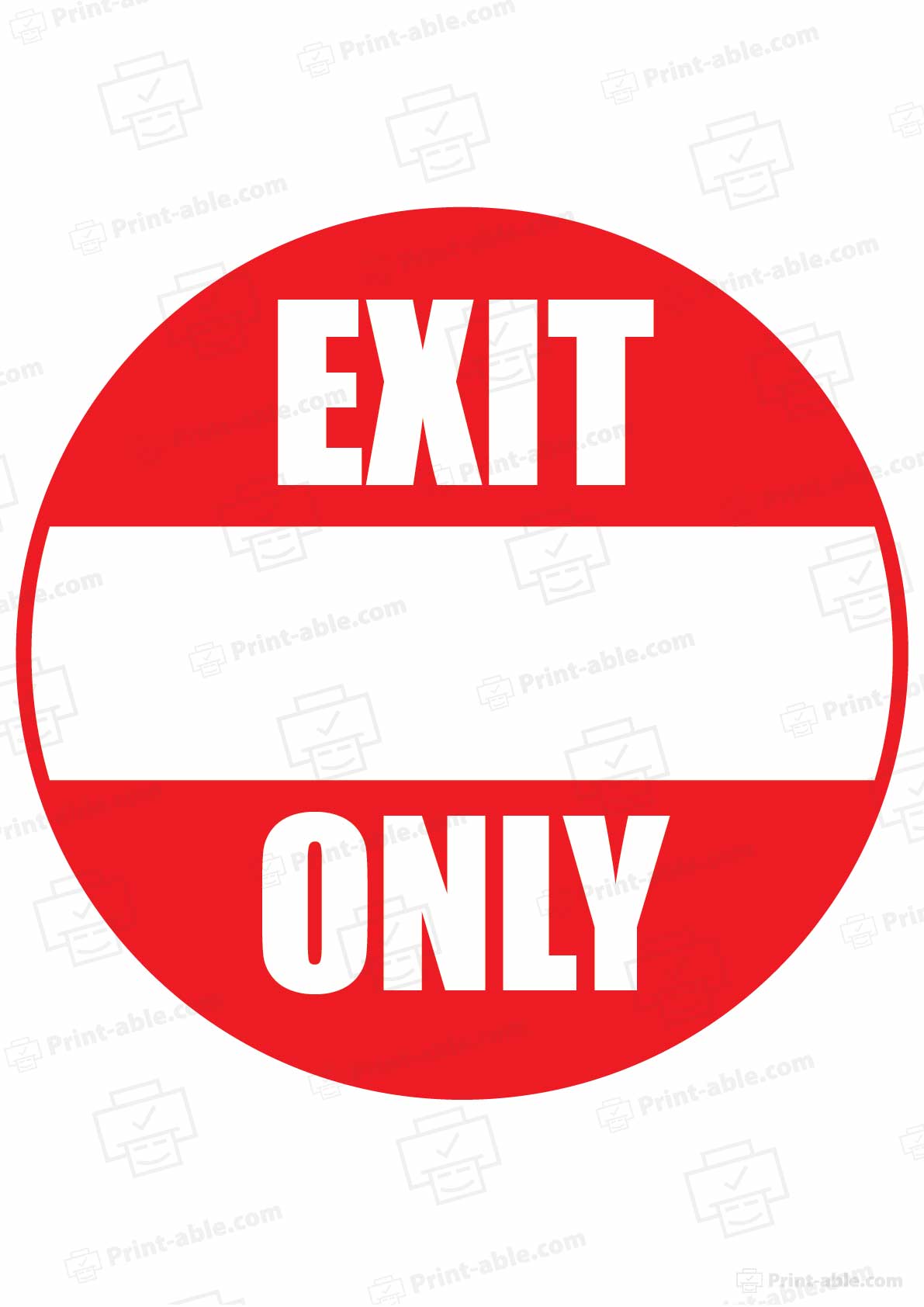 Exit Only Sign Printable