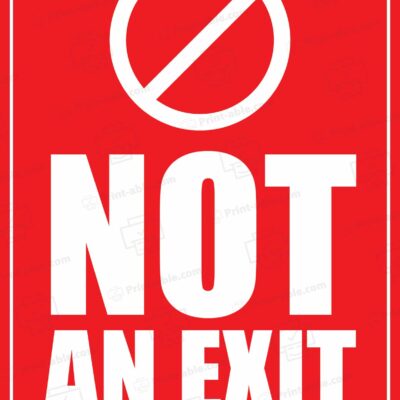 No Exit Sign Printable