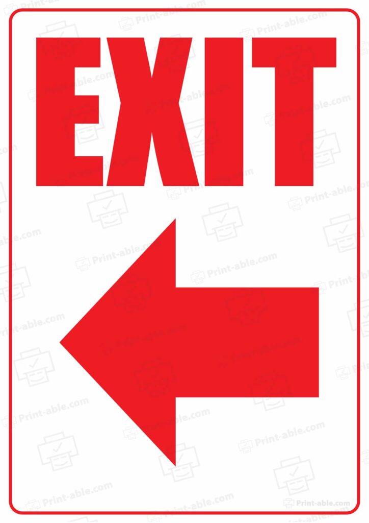 Exit Sign Printable