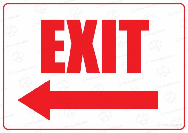 Exit Sign Printable 3460