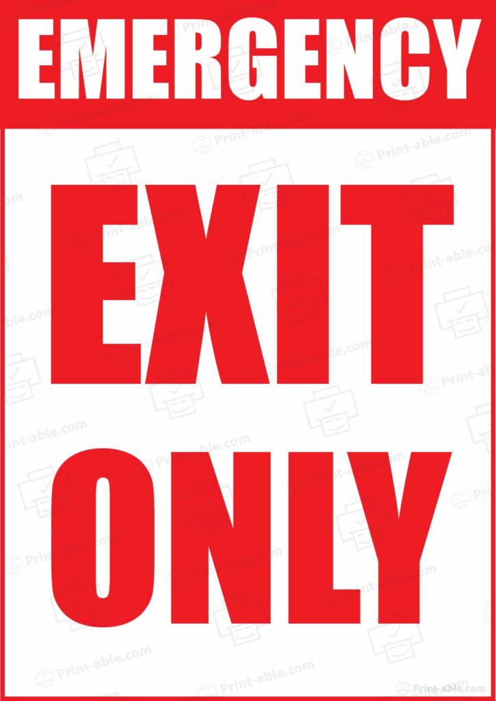 Exit Only Sign Printable