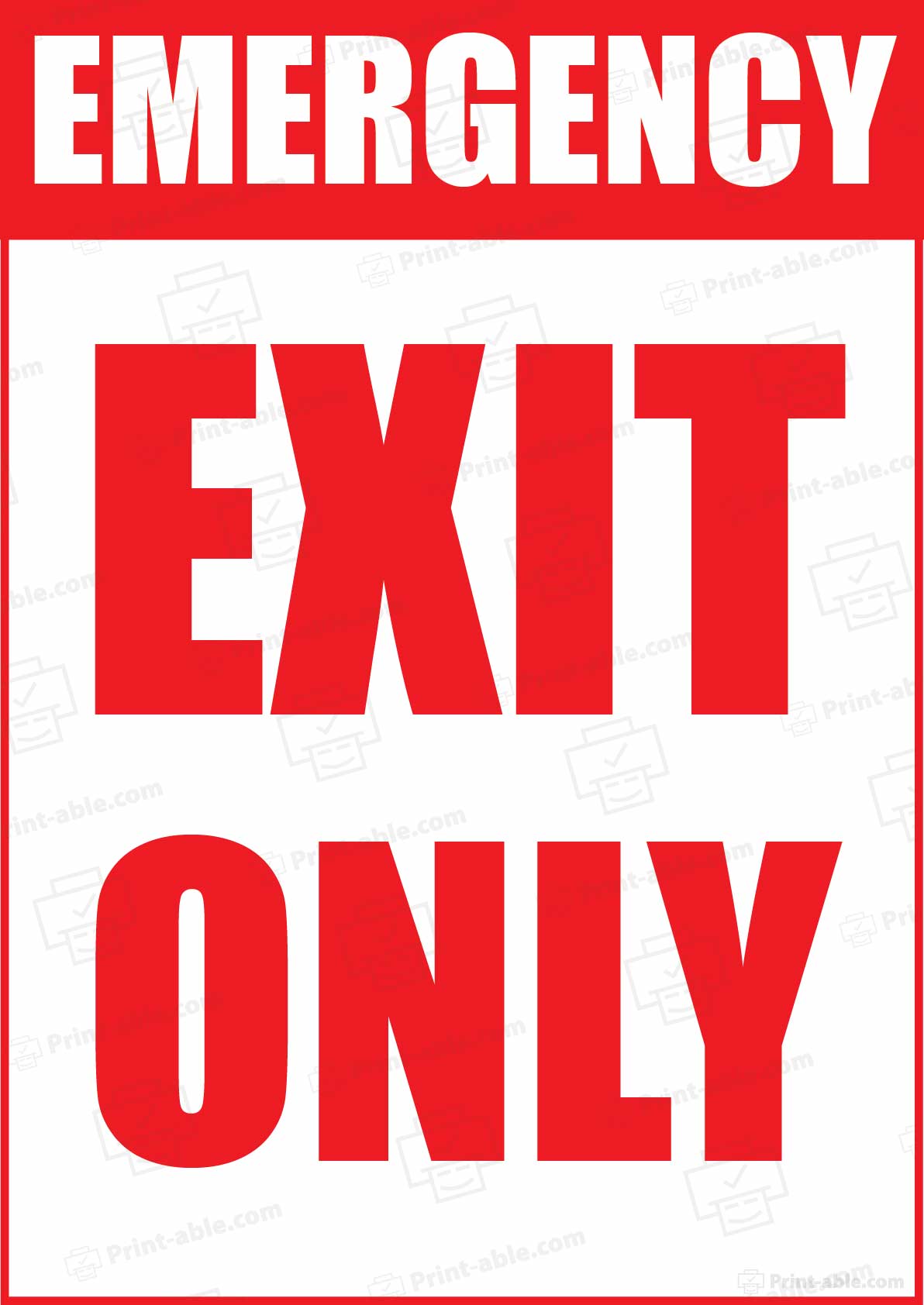 Exit Only Sign Printable