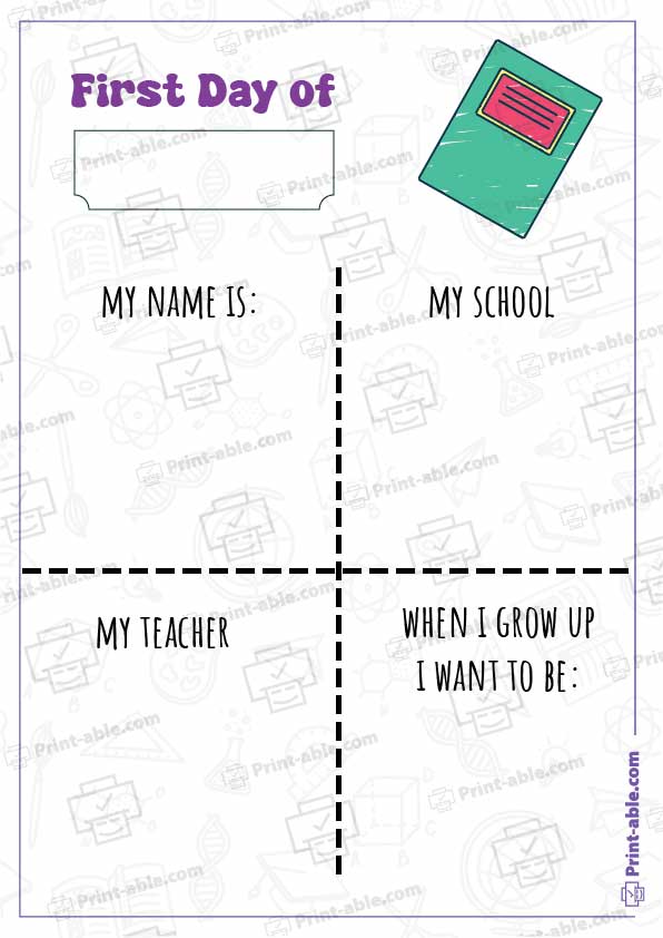 First Day of School Printable