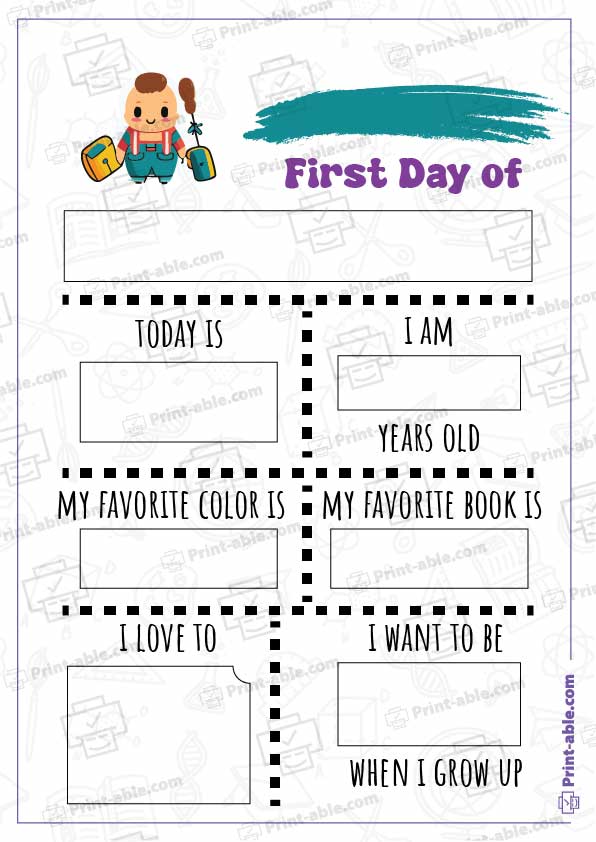 First Day of School Printable