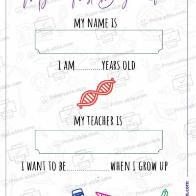 First Day of School Printable 2315