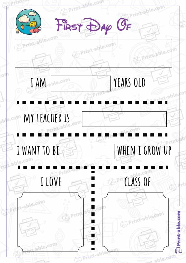 First Day of School Printable