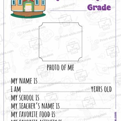 First Day of School Printable 2304