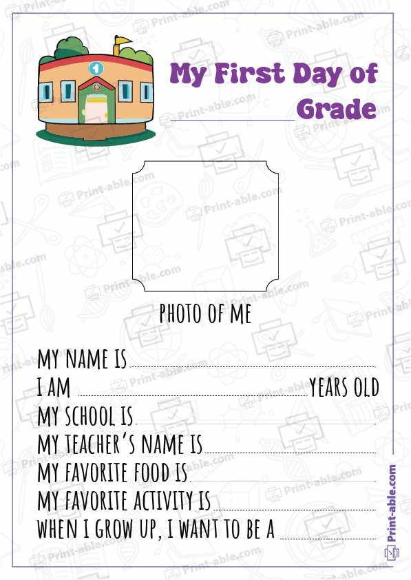 First Day of School Printable