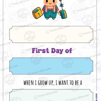 First Day of School Printable 2306