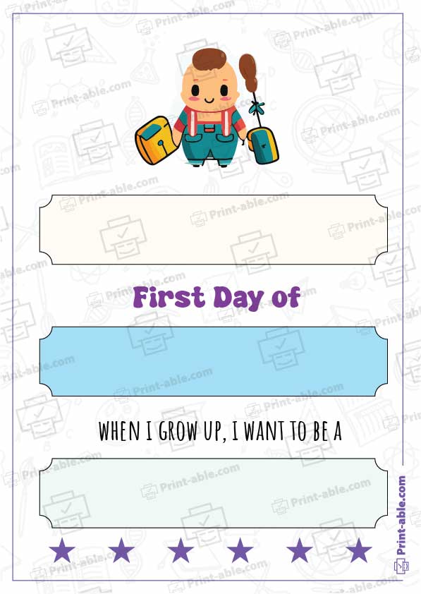 First Day of School Printable