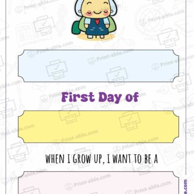 First Day of School Printable 2308