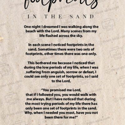 Footprints in The Sand Printable