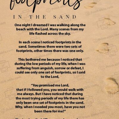 Footprints in The Sand Printable