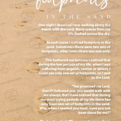 Footprints in The Sand Printable