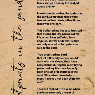 Footprints in The Sand Printable