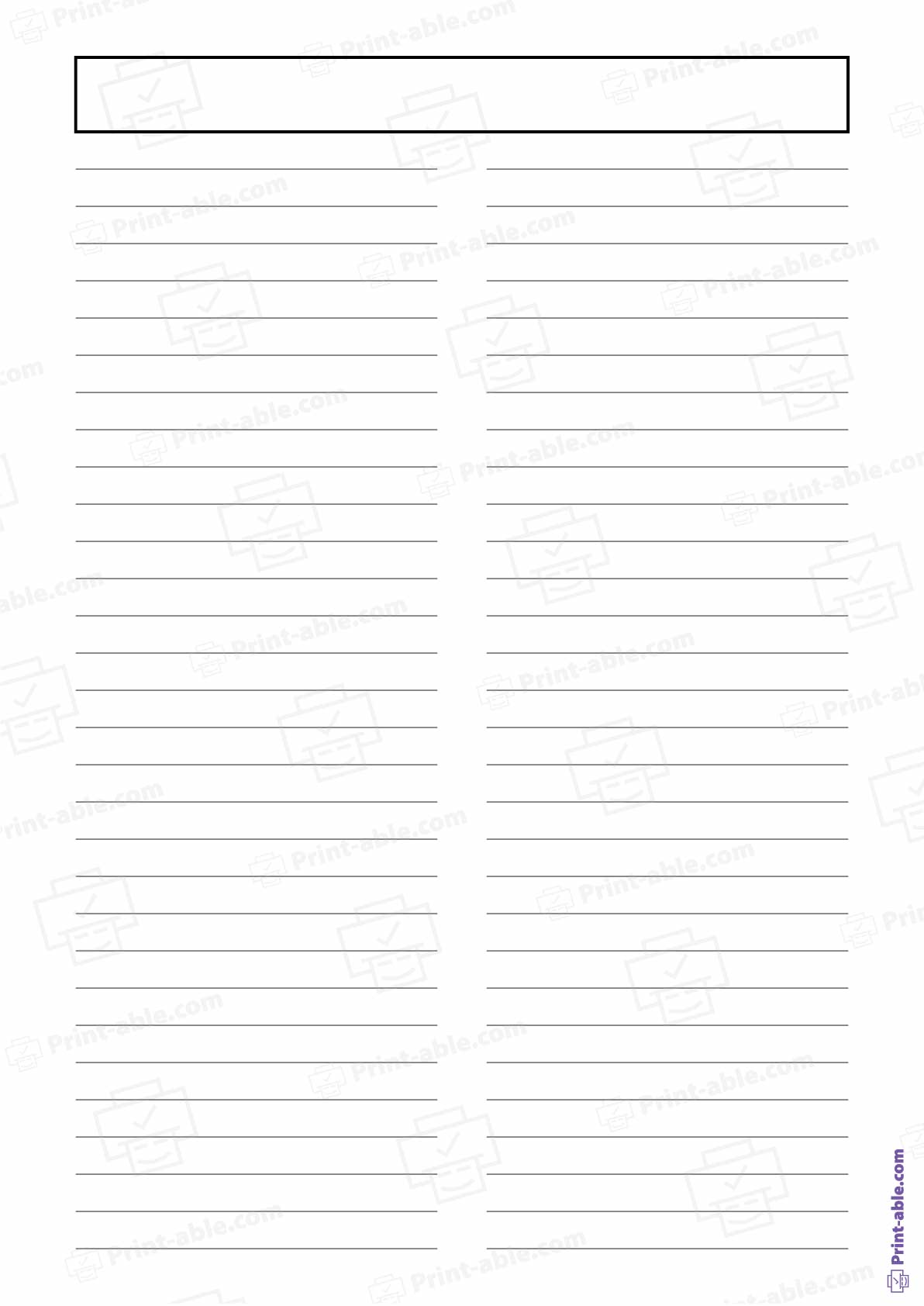 Lined Paper Printable