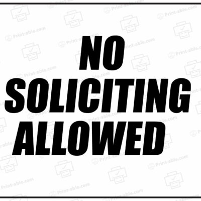 No Soliciting Sign Printable