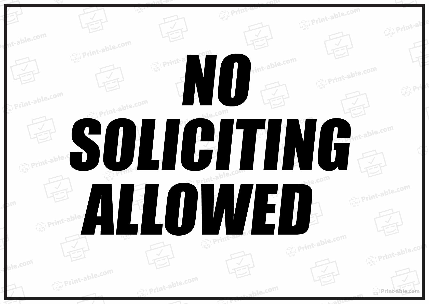 No Soliciting Sign Printable
