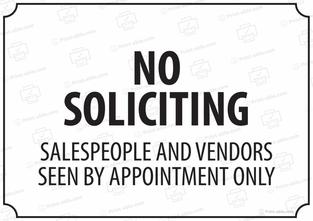 No Soliciting Sign Printable