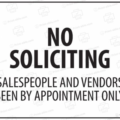 No Soliciting Sign Printable