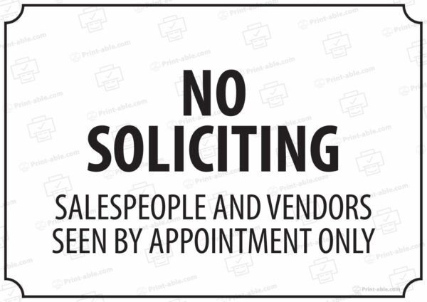 No Soliciting Sign Printable