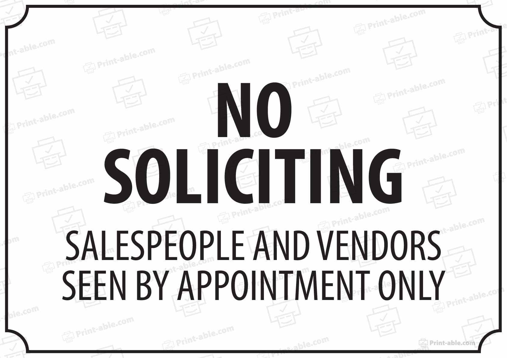 No Soliciting Sign Printable
