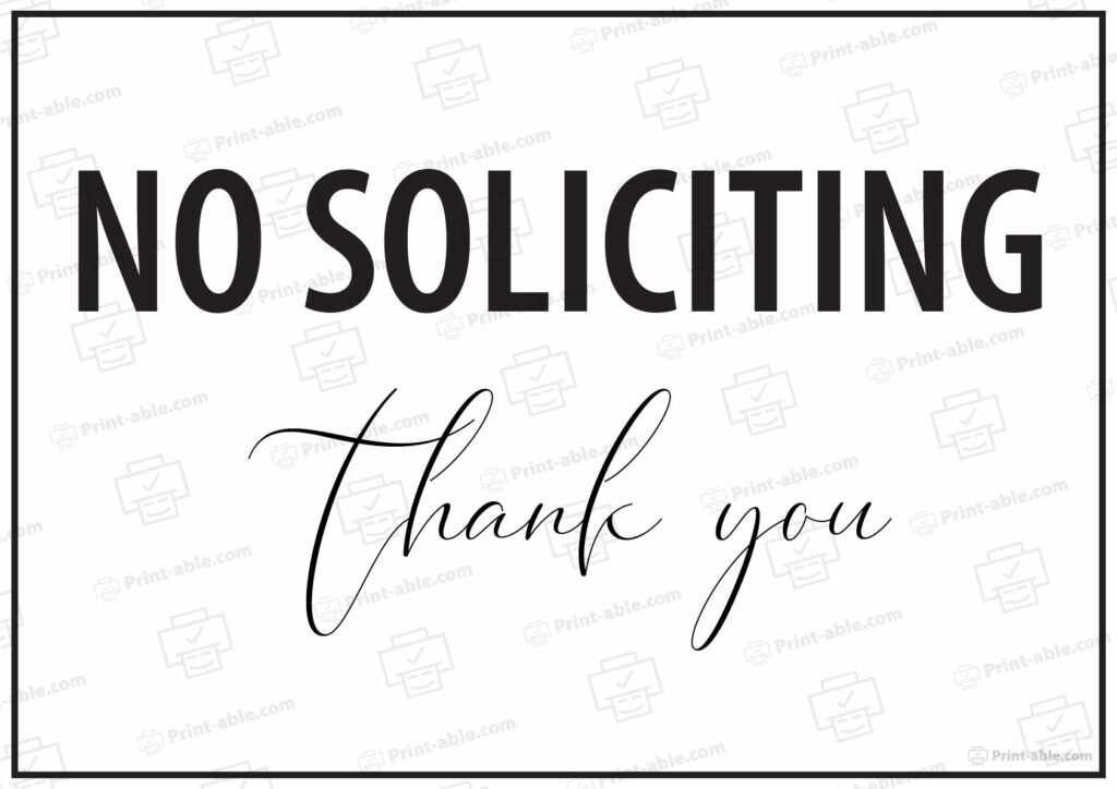 No Soliciting Sign Printable