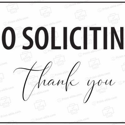 No Soliciting Sign Printable