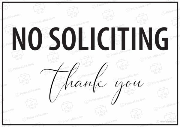 No Soliciting Sign Printable