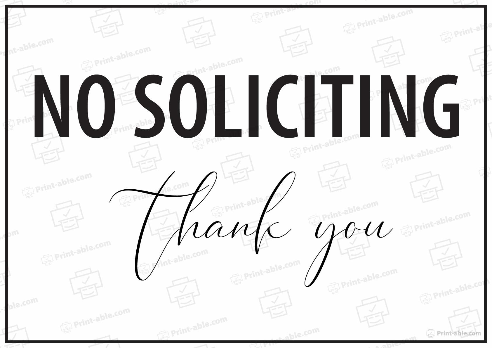 No Soliciting Sign Printable
