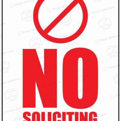 No Soliciting Sign Printable