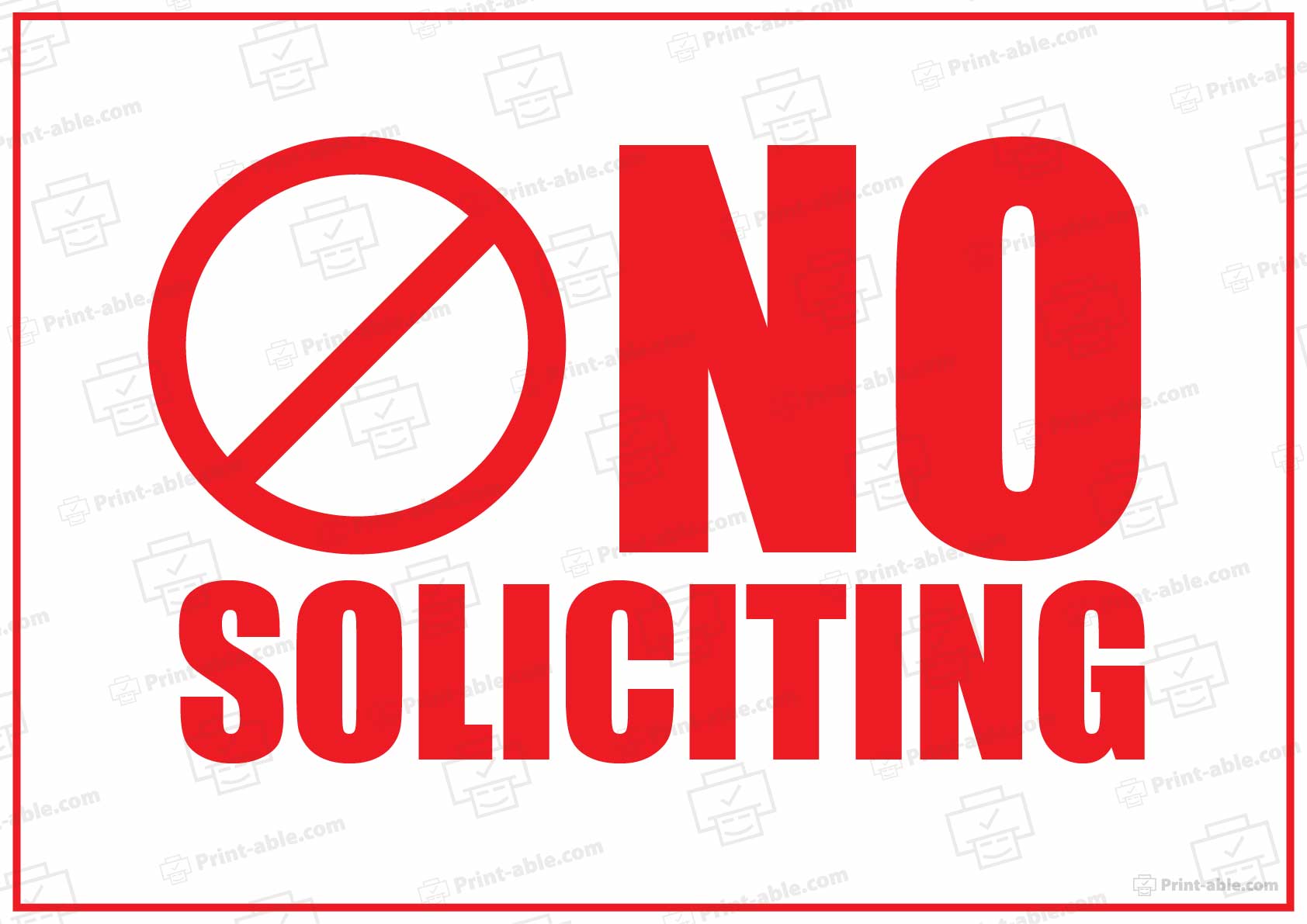 No Soliciting Sign Printable
