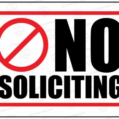 No Soliciting Sign Printable