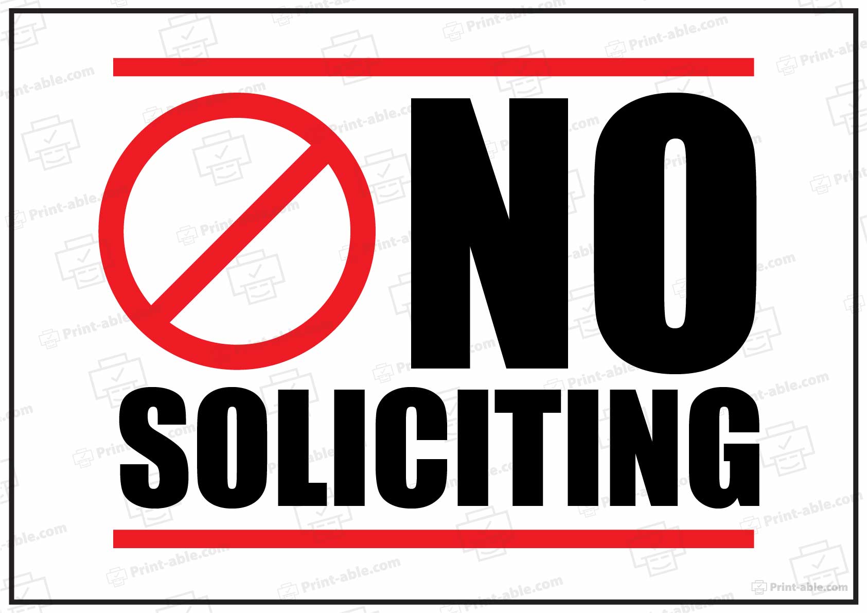 No Soliciting Sign Printable