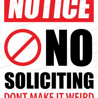 No Soliciting Sign Printable