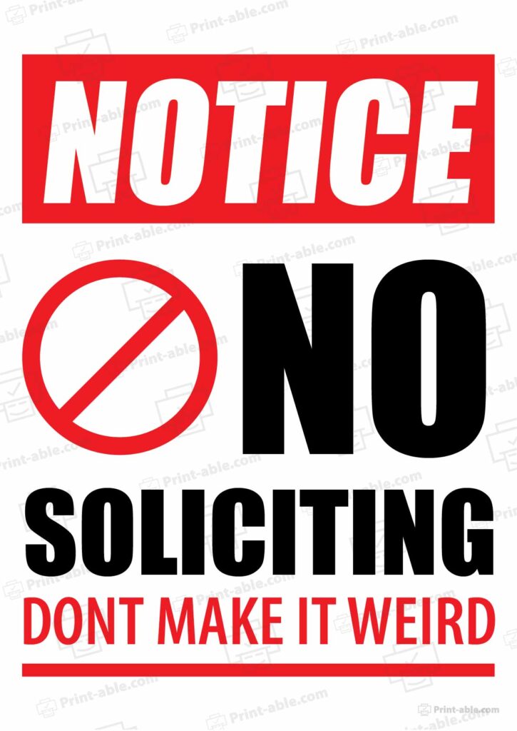 No Soliciting Sign Printable