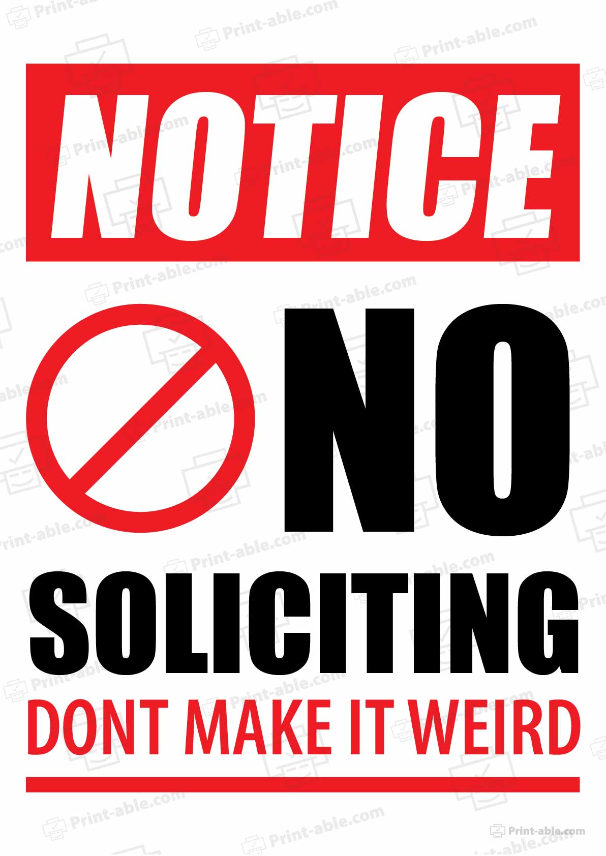 No Soliciting Sign Printable