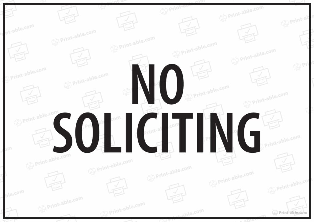 No Soliciting Sign Printable